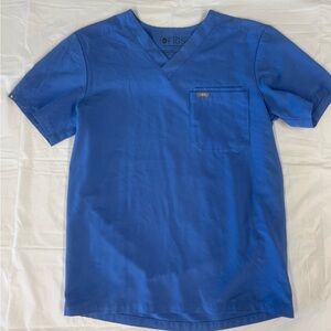 💙 FIGS One-Pocket Scrub Top Womens S Blue Technical Collection